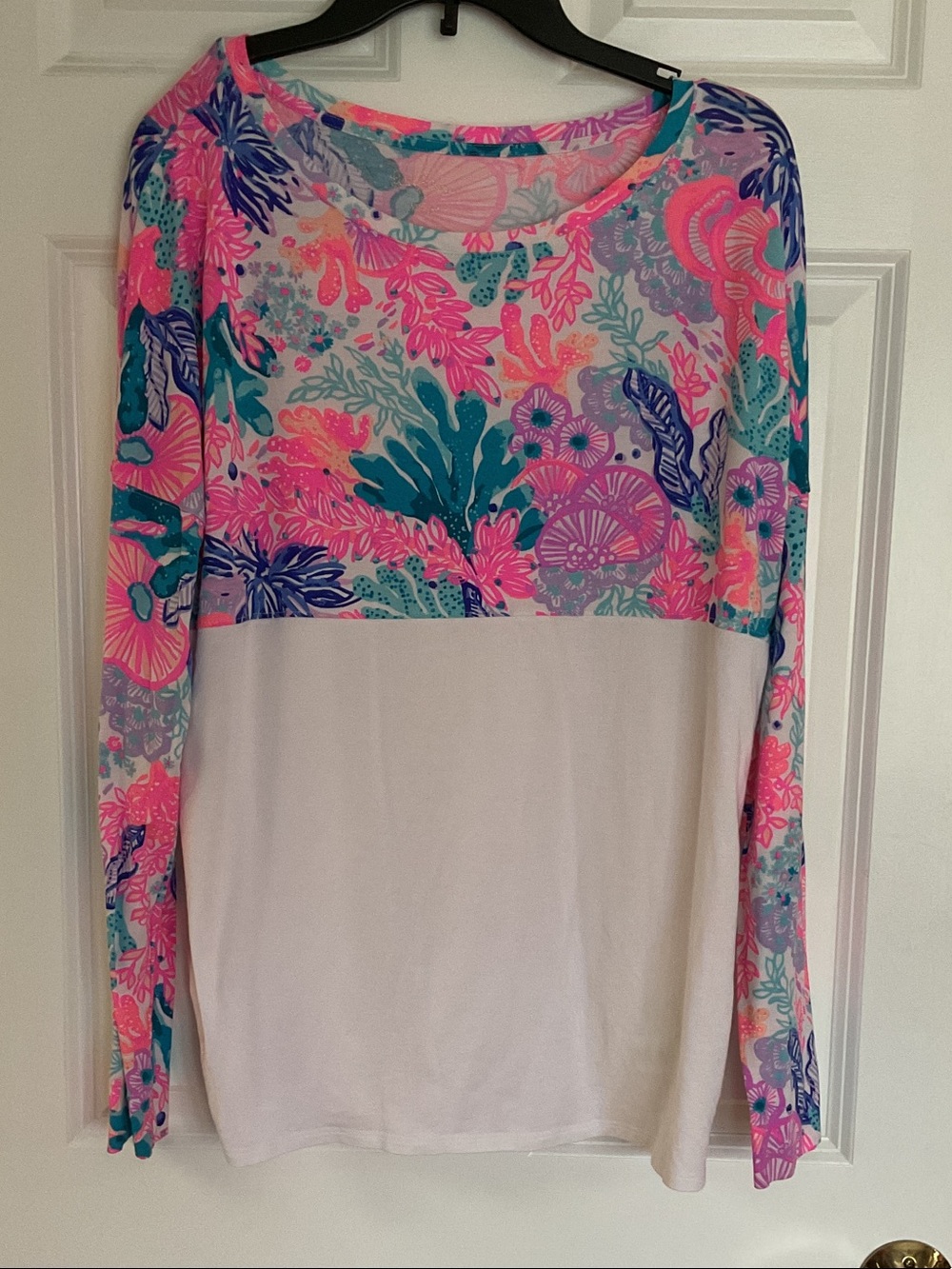 Lilly Pulitzer Finn Long Sleeve Top - Pink & Teal & Blue